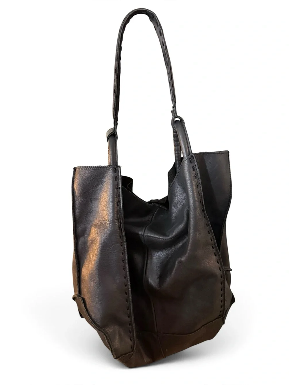 Los Feliz Large Leather Tote by The Sak in Black